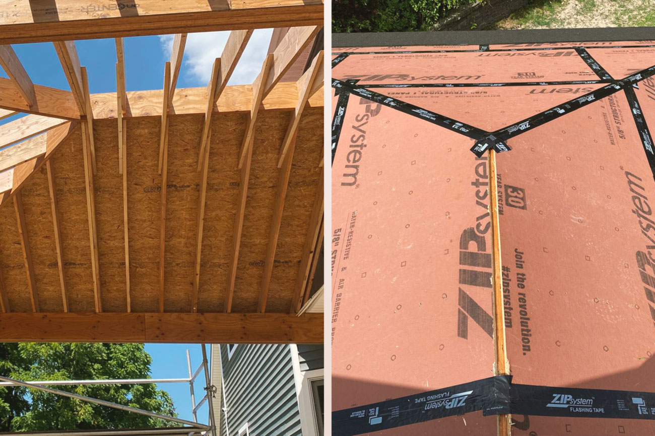 Elegant Outdoor Patio Addition Completed roofing structure solid frame and the roof covering